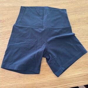 Women's navy blue  High-Waisted bike Shorts